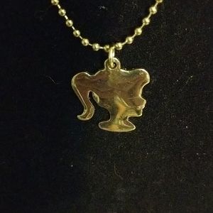 Girl Silhouette necklace on 18 inch pop bead chain